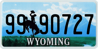WY license plate 9990727