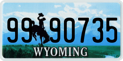 WY license plate 9990735