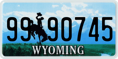 WY license plate 9990745