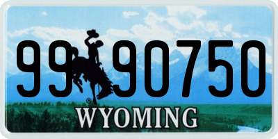 WY license plate 9990750