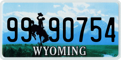WY license plate 9990754