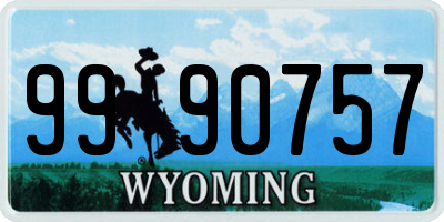 WY license plate 9990757