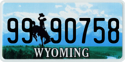 WY license plate 9990758