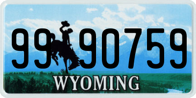 WY license plate 9990759