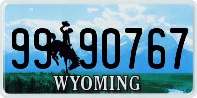 WY license plate 9990767
