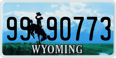 WY license plate 9990773