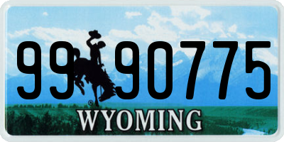 WY license plate 9990775