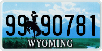 WY license plate 9990781