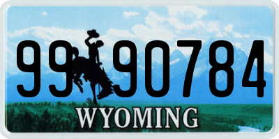 WY license plate 9990784