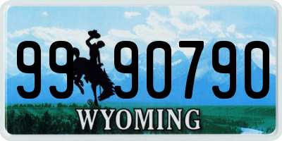 WY license plate 9990790