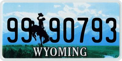 WY license plate 9990793