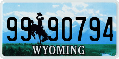 WY license plate 9990794