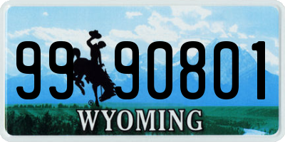 WY license plate 9990801