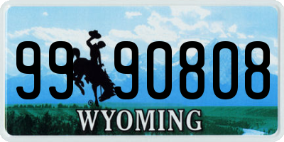 WY license plate 9990808