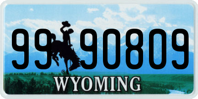 WY license plate 9990809