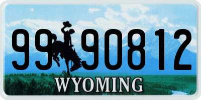 WY license plate 9990812