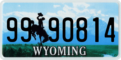 WY license plate 9990814