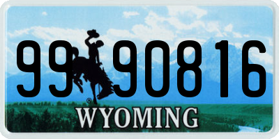 WY license plate 9990816