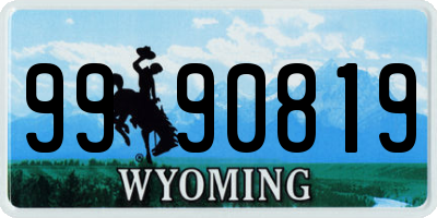 WY license plate 9990819
