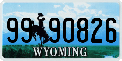 WY license plate 9990826