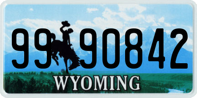 WY license plate 9990842