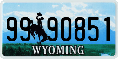 WY license plate 9990851