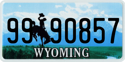 WY license plate 9990857