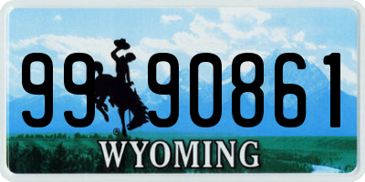 WY license plate 9990861