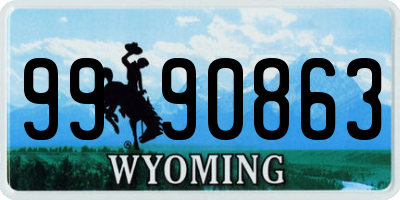 WY license plate 9990863