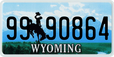 WY license plate 9990864