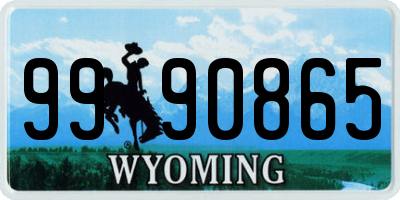 WY license plate 9990865