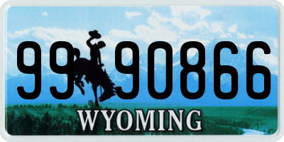 WY license plate 9990866