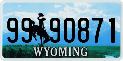 WY license plate 9990871