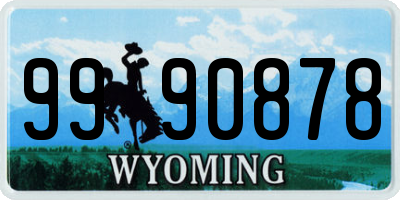 WY license plate 9990878