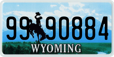 WY license plate 9990884