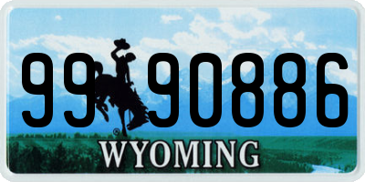 WY license plate 9990886