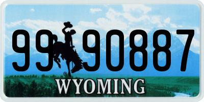WY license plate 9990887