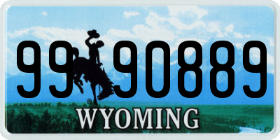 WY license plate 9990889