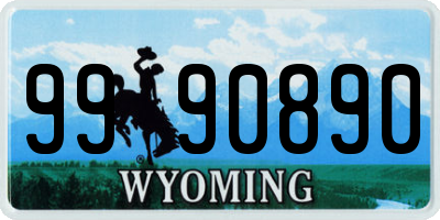 WY license plate 9990890