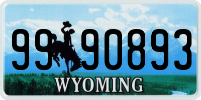 WY license plate 9990893