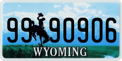 WY license plate 9990906