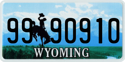 WY license plate 9990910