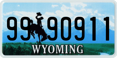 WY license plate 9990911