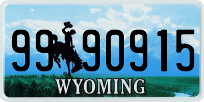 WY license plate 9990915