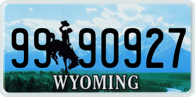 WY license plate 9990927