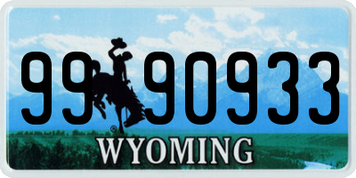 WY license plate 9990933