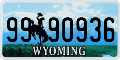 WY license plate 9990936