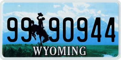 WY license plate 9990944