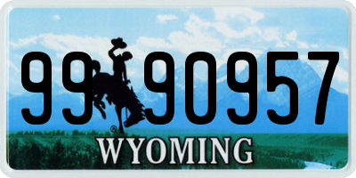 WY license plate 9990957