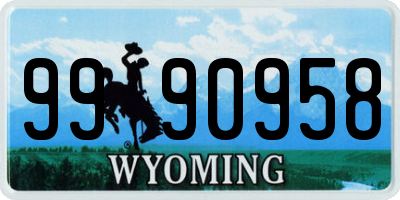 WY license plate 9990958